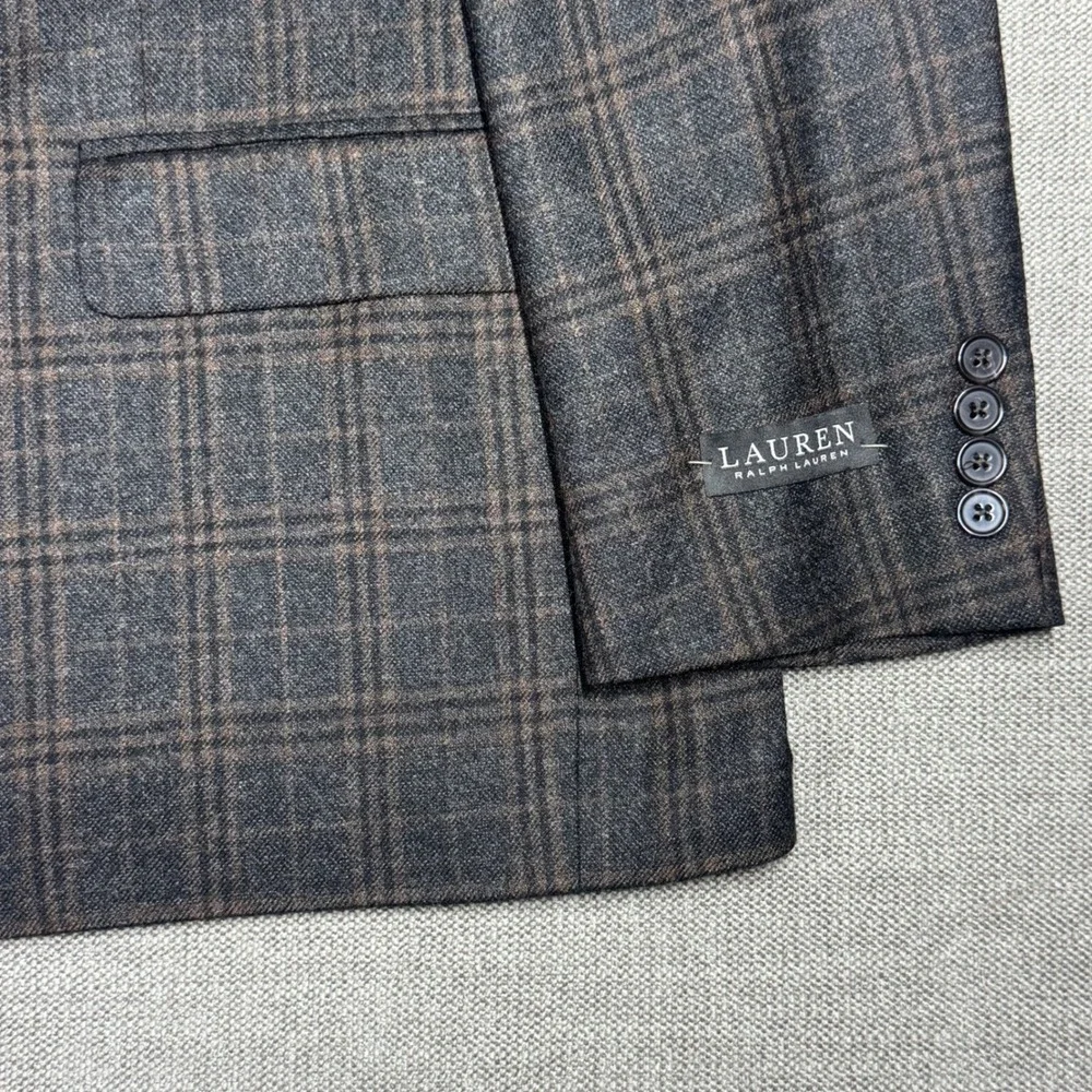 Lauren Ralph Lauren Mens 50R Ultraflex Lexington Plaid Sport Coat Dark Brown NWT